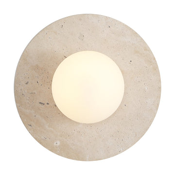 Tivoli 12" Modern Minimalist 1-Light Ovoid Travertine LED Wall Sconce